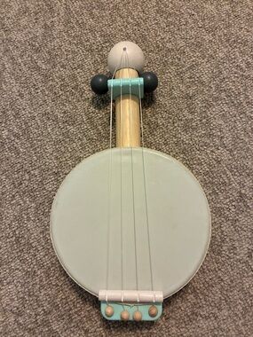 Pottery Barn Kids Wooden Toy Banjo or Banjole in Mint and Natural